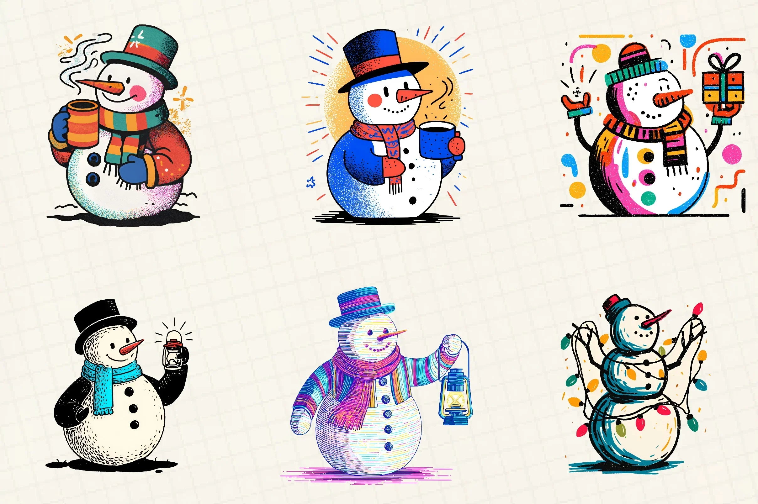 Christmas Snowman Clipart Bundle - CraftNest - Digital Crafting and Art
