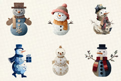 Christmas Snowman Clipart Bundle - CraftNest - Digital Crafting and Art