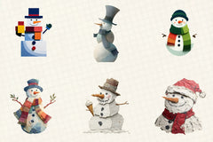 Christmas Snowman Clipart Bundle - CraftNest - Digital Crafting and Art