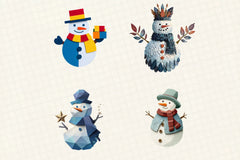 Christmas Snowman Clipart Bundle - CraftNest - Digital Crafting and Art