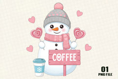 Christmas Snowman Coffee Clipart Bundle - CraftNest - Digital Crafting and Art