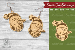 Christmas Snowman Laser Cut Earrings Clipart Bundle - CraftNest - Digital Crafting and Art