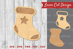 Christmas Sock Laser Cut Decoration Clipart Bundle - CraftNest - Digital Crafting and Art