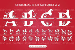 Christmas Split Alphabet A-Z SVG Bundle - CraftNest - Digital Crafting and Art