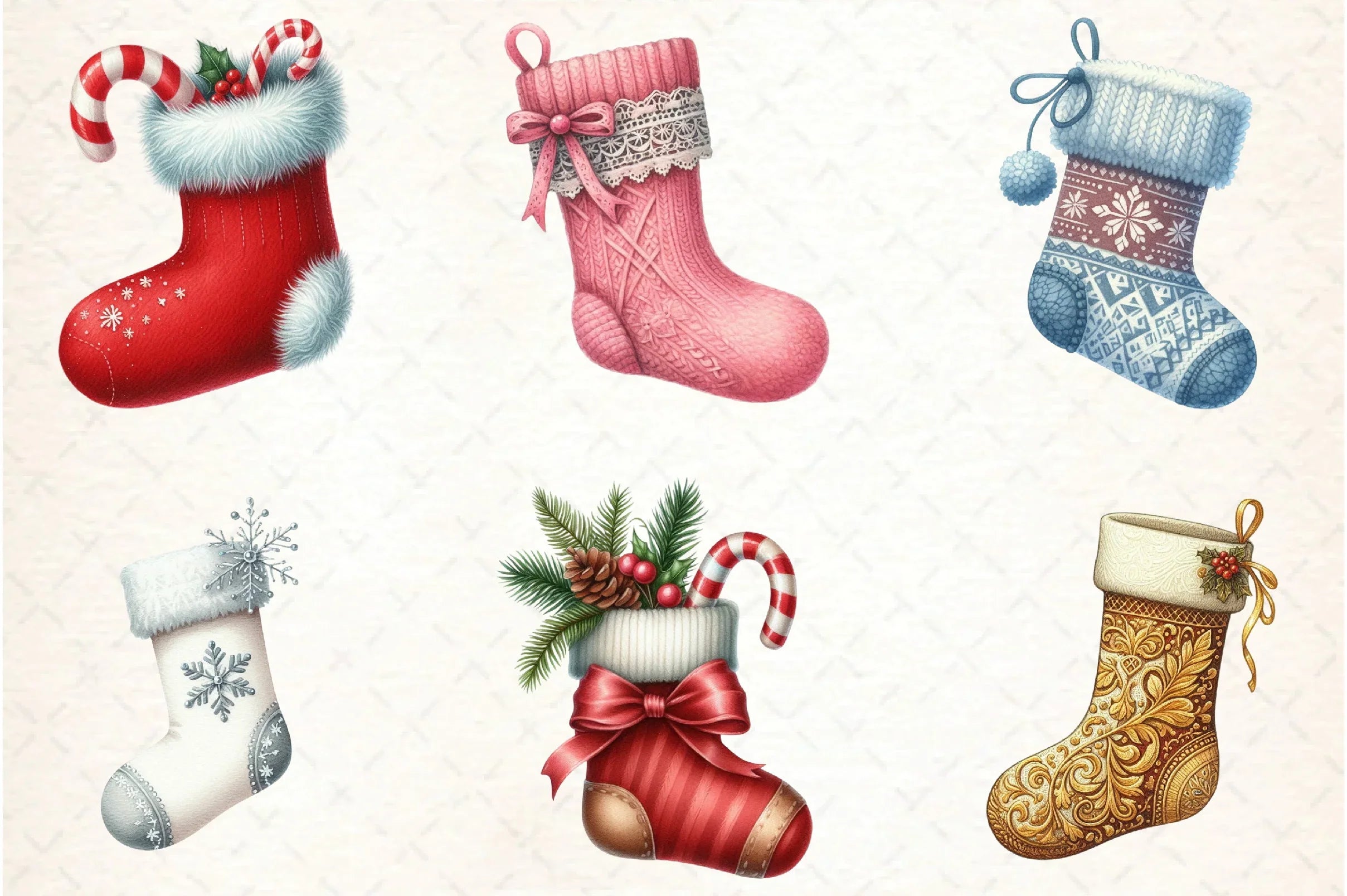 Christmas Stockings Clipart Bundle - CraftNest - Digital Crafting and Art