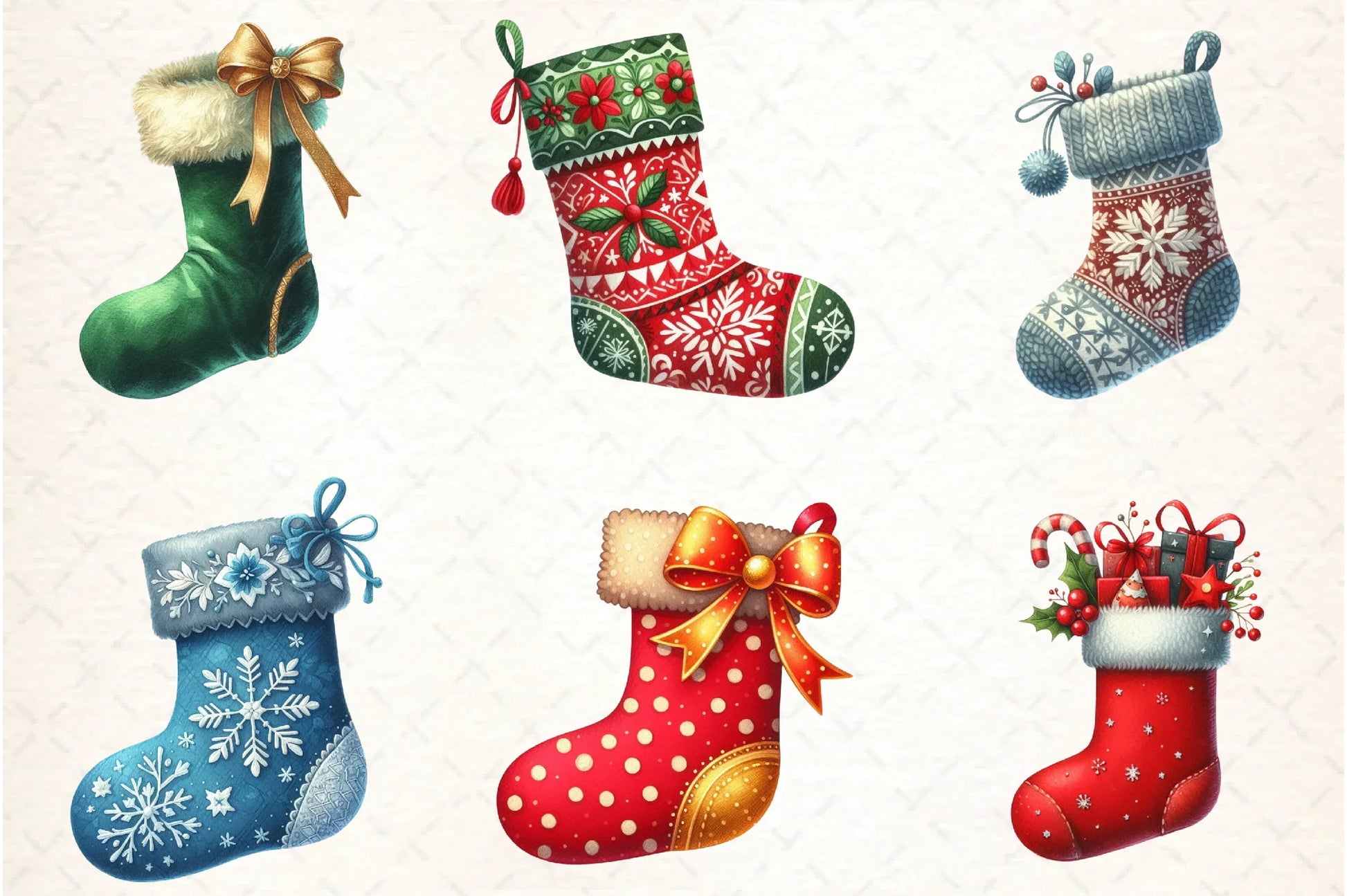 Christmas Stockings Clipart Bundle - CraftNest - Digital Crafting and Art