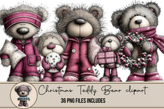 Christmas Teddy Bear Clipart Bundle - CraftNest - Digital Crafting and Art