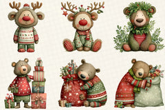 Christmas Teddy Bear Clipart Bundle - CraftNest - Digital Crafting and Art