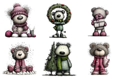 Christmas Teddy Bear Clipart Bundle - CraftNest - Digital Crafting and Art