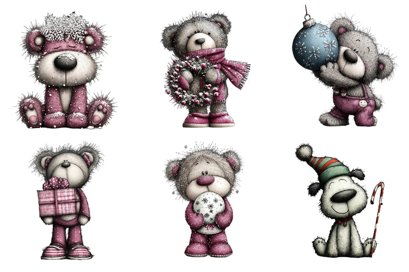 Christmas Teddy Bear Clipart Bundle - CraftNest - Digital Crafting and Art