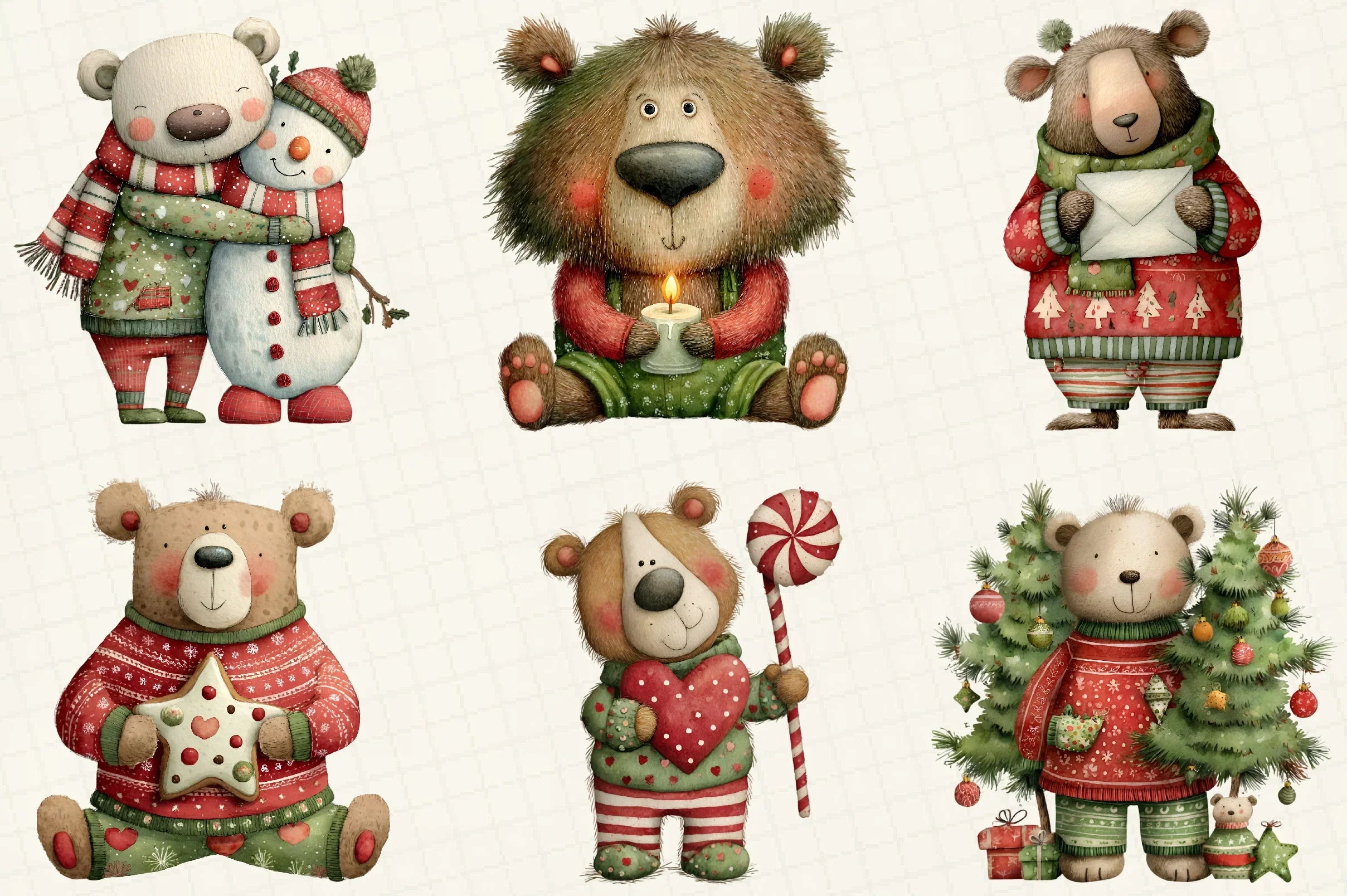 Christmas Teddy Bear Clipart Bundle - CraftNest - Digital Crafting and Art