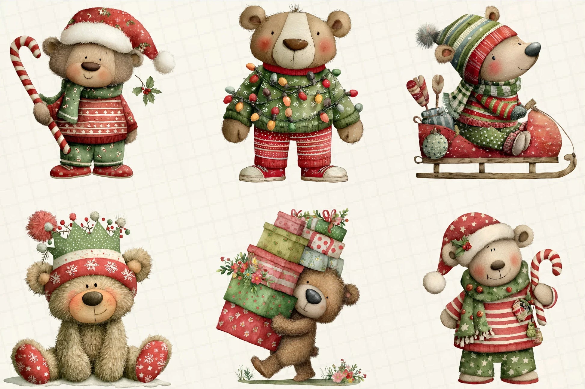 Christmas Teddy Bear Clipart Bundle - CraftNest - Digital Crafting and Art