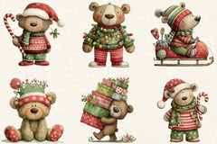 Christmas Teddy Bear Clipart Bundle - CraftNest - Digital Crafting and Art