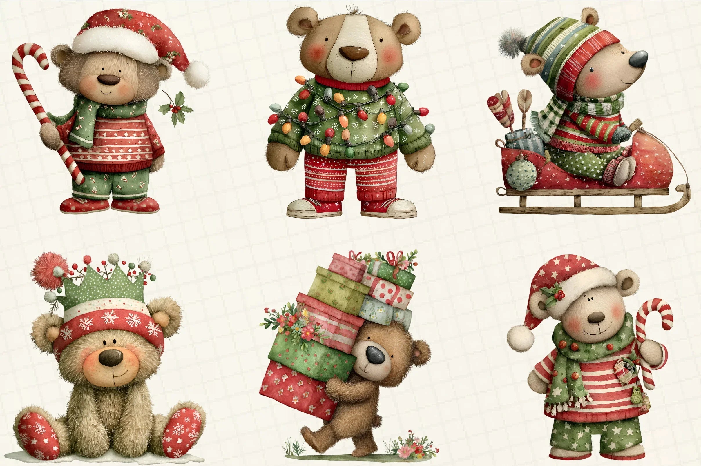 Christmas Teddy Bear Clipart Bundle - CraftNest - Digital Crafting and Art