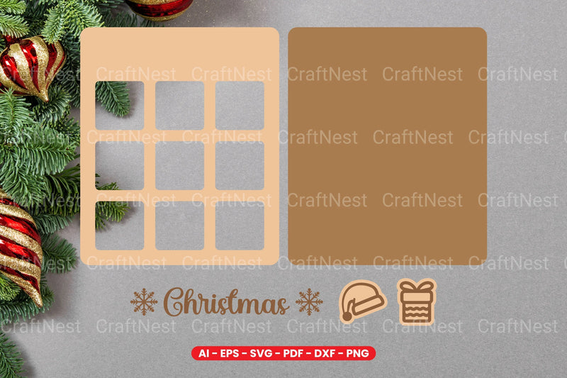 Christmas Tic Tac Toe Lasercut SVG Bundle - CraftNest - Digital Crafting and Art