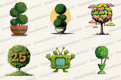 Christmas Topiary Trees Clipart Bundle - CraftNest - Digital Crafting and Art