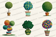 Christmas Topiary Trees Clipart Bundle - CraftNest - Digital Crafting and Art