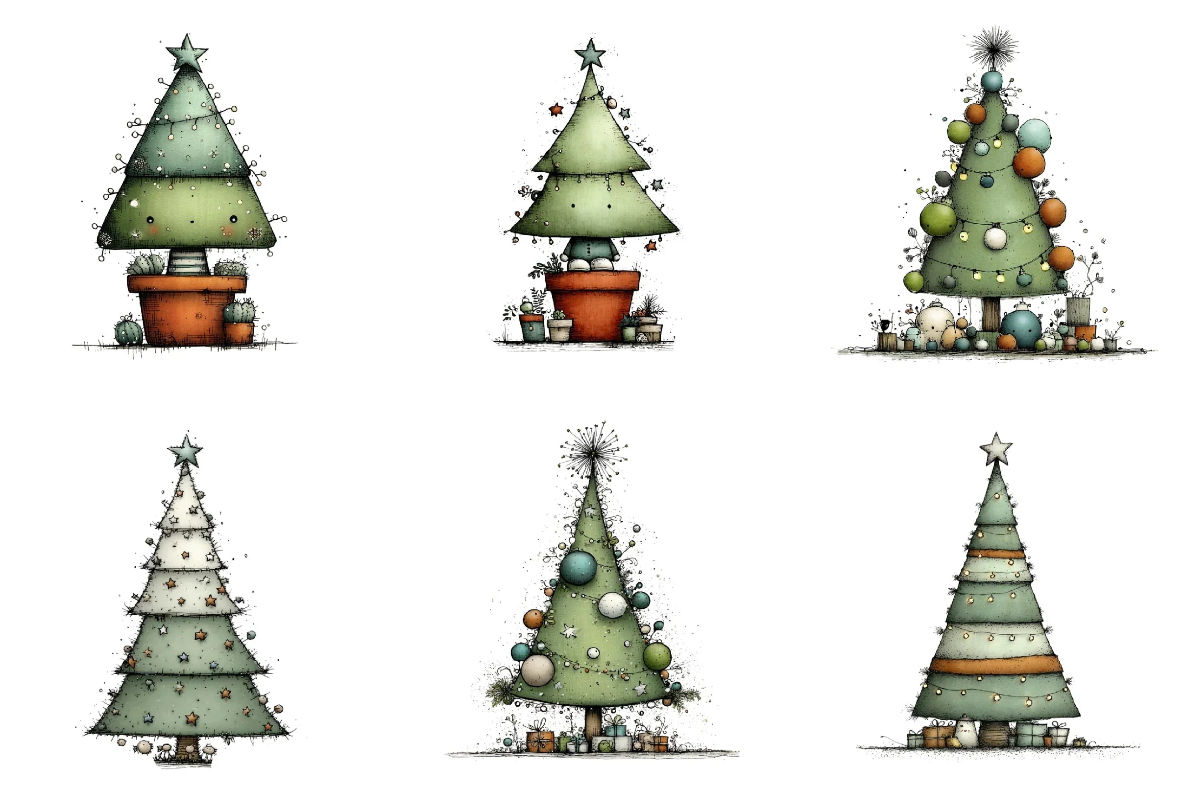Christmas Tree Clipart Bundle - CraftNest - Digital Crafting and Art