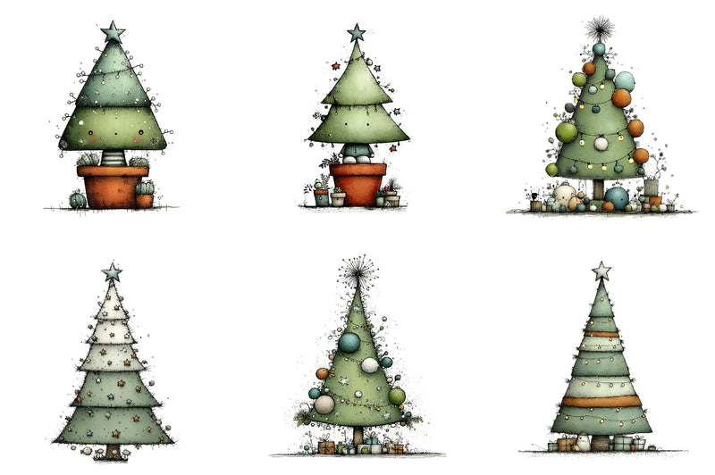 Christmas Tree Clipart Bundle - CraftNest - Digital Crafting and Art