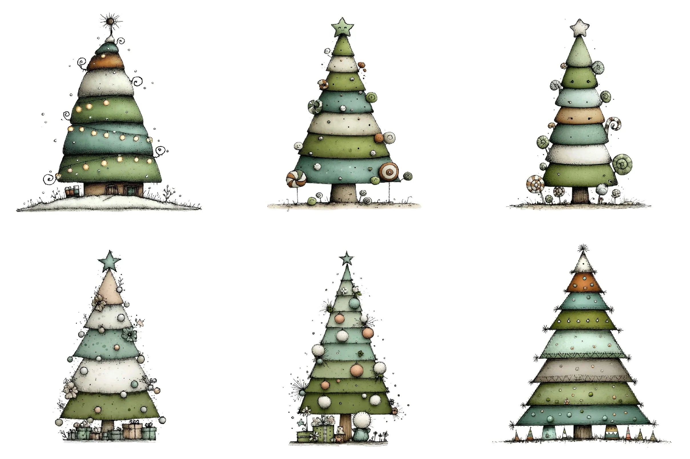 Christmas Tree Clipart Bundle - CraftNest - Digital Crafting and Art