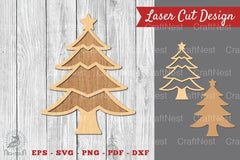 Christmas Tree Laser Cut Decoration SVG Bundle - CraftNest - Digital Crafting and Art