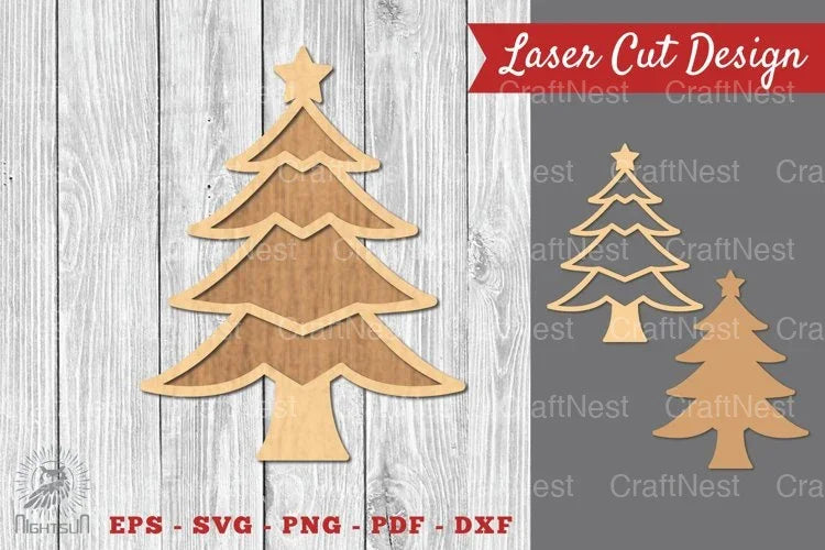 Christmas Tree Laser Cut Decoration SVG Bundle - CraftNest - Digital Crafting and Art
