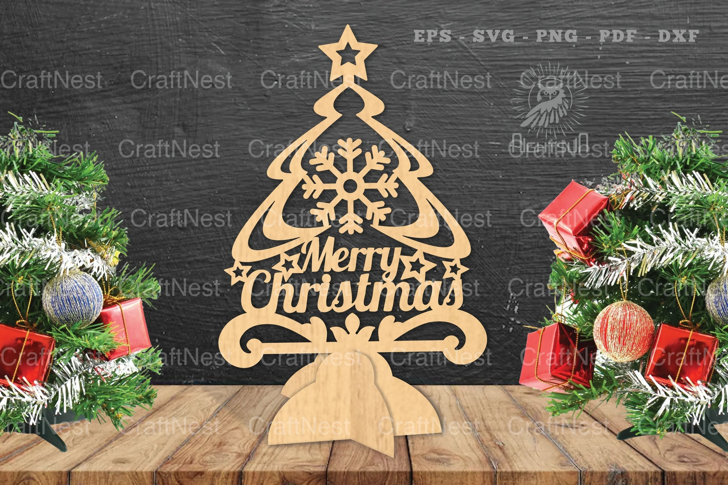 Christmas Tree Laser Cut Decoration Clipart Bundle - CraftNest - Digital Crafting and Art