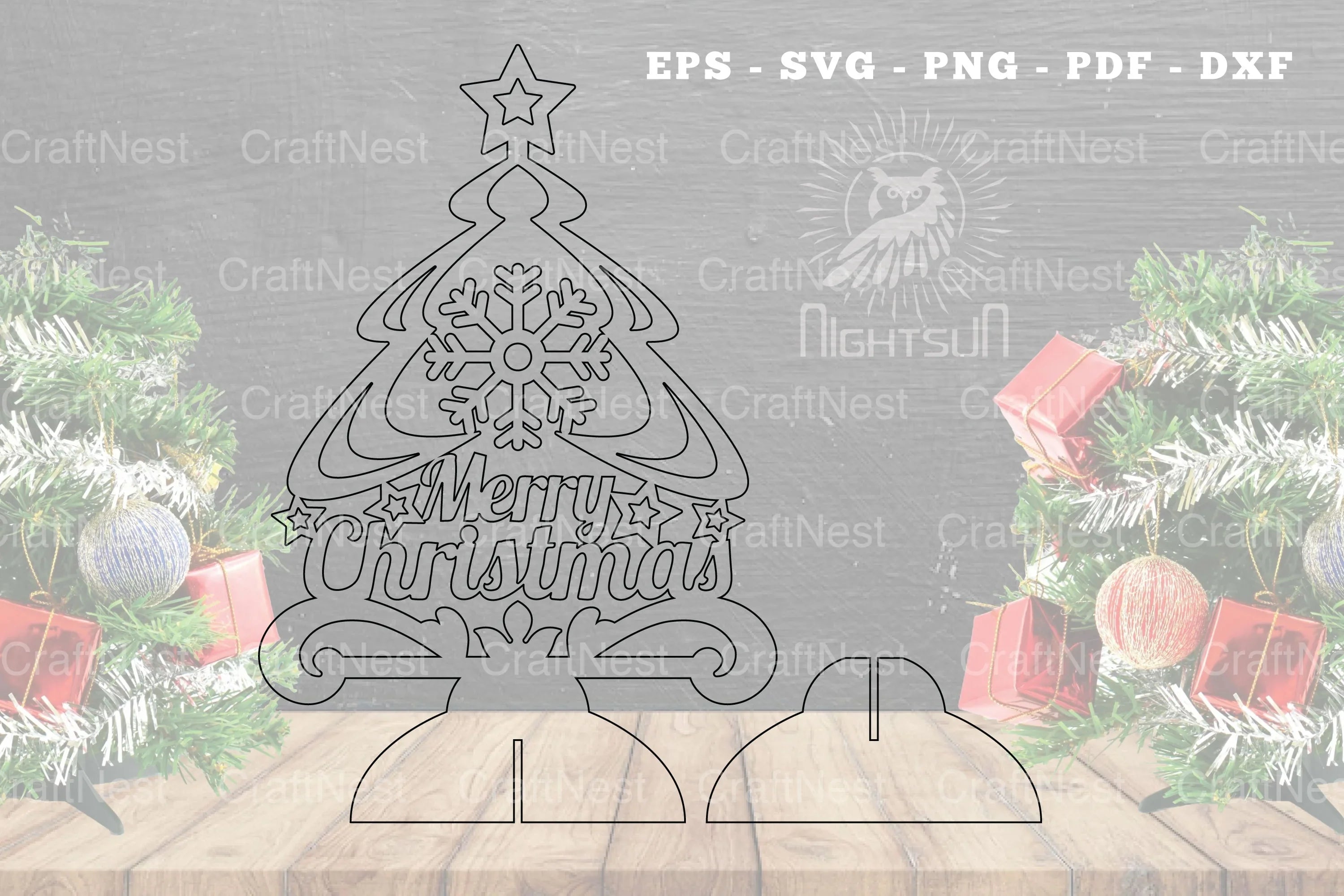 Christmas Tree Laser Cut Decoration Clipart Bundle - CraftNest - Digital Crafting and Art