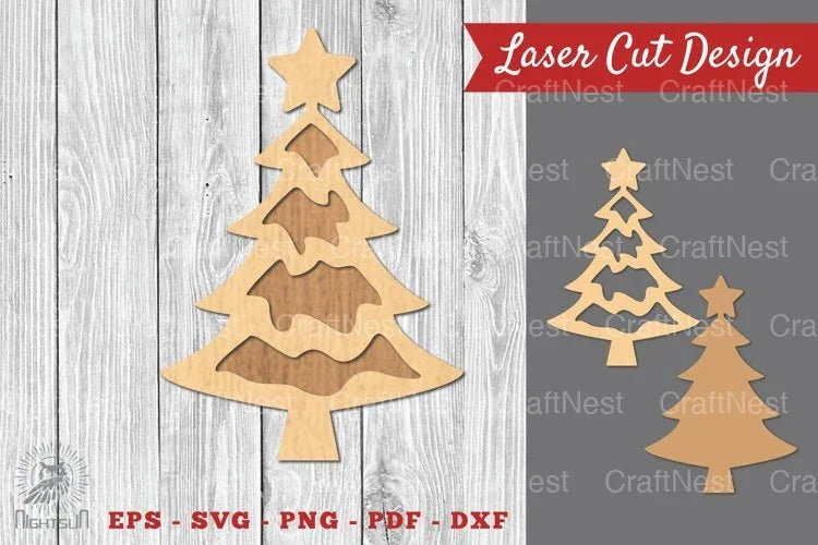 Christmas Tree Laser Cut Decoration Clipart Bundle - CraftNest - Digital Crafting and Art