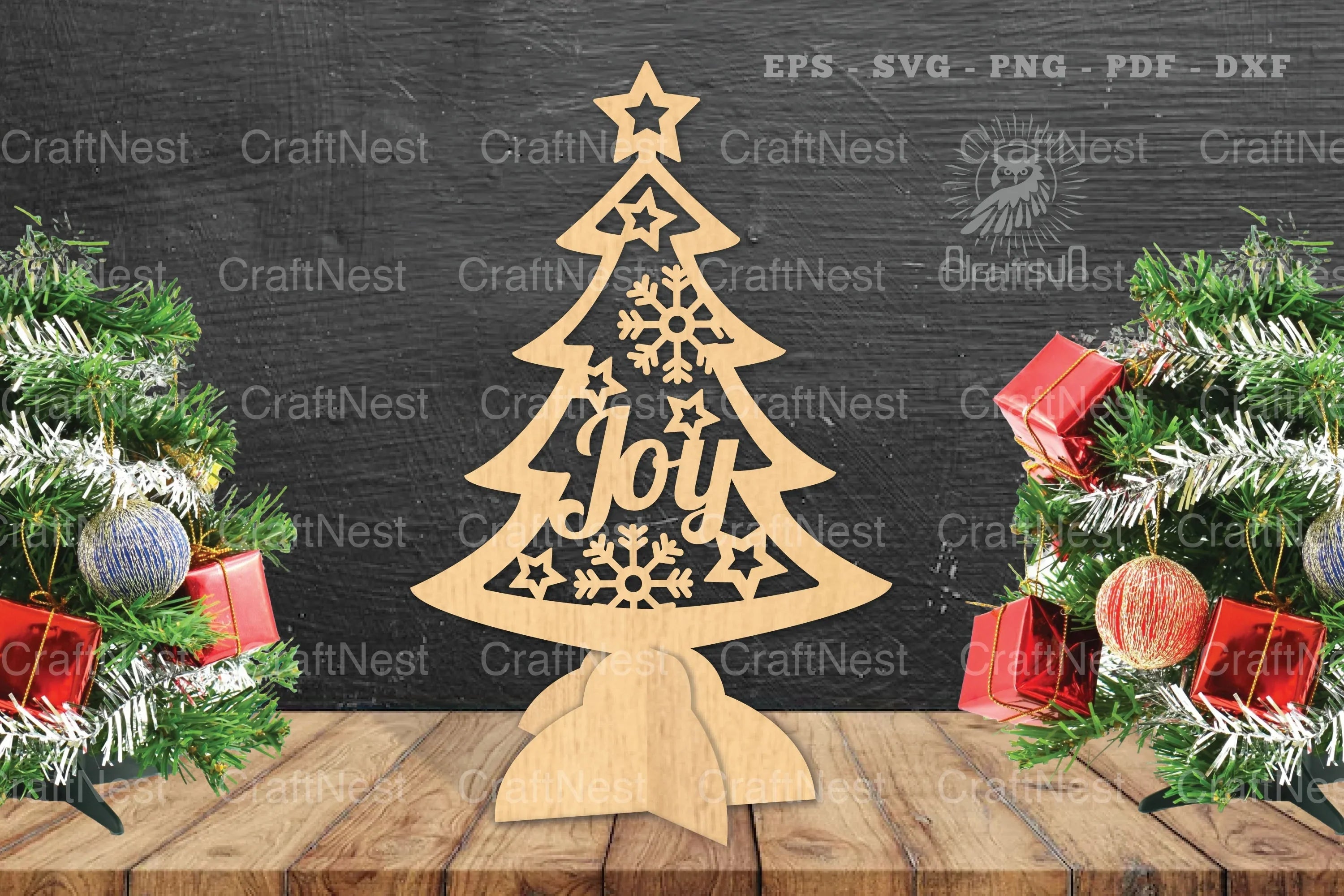 Christmas Tree Laser Cut Decoration Clipart Bundle - CraftNest - Digital Crafting and Art