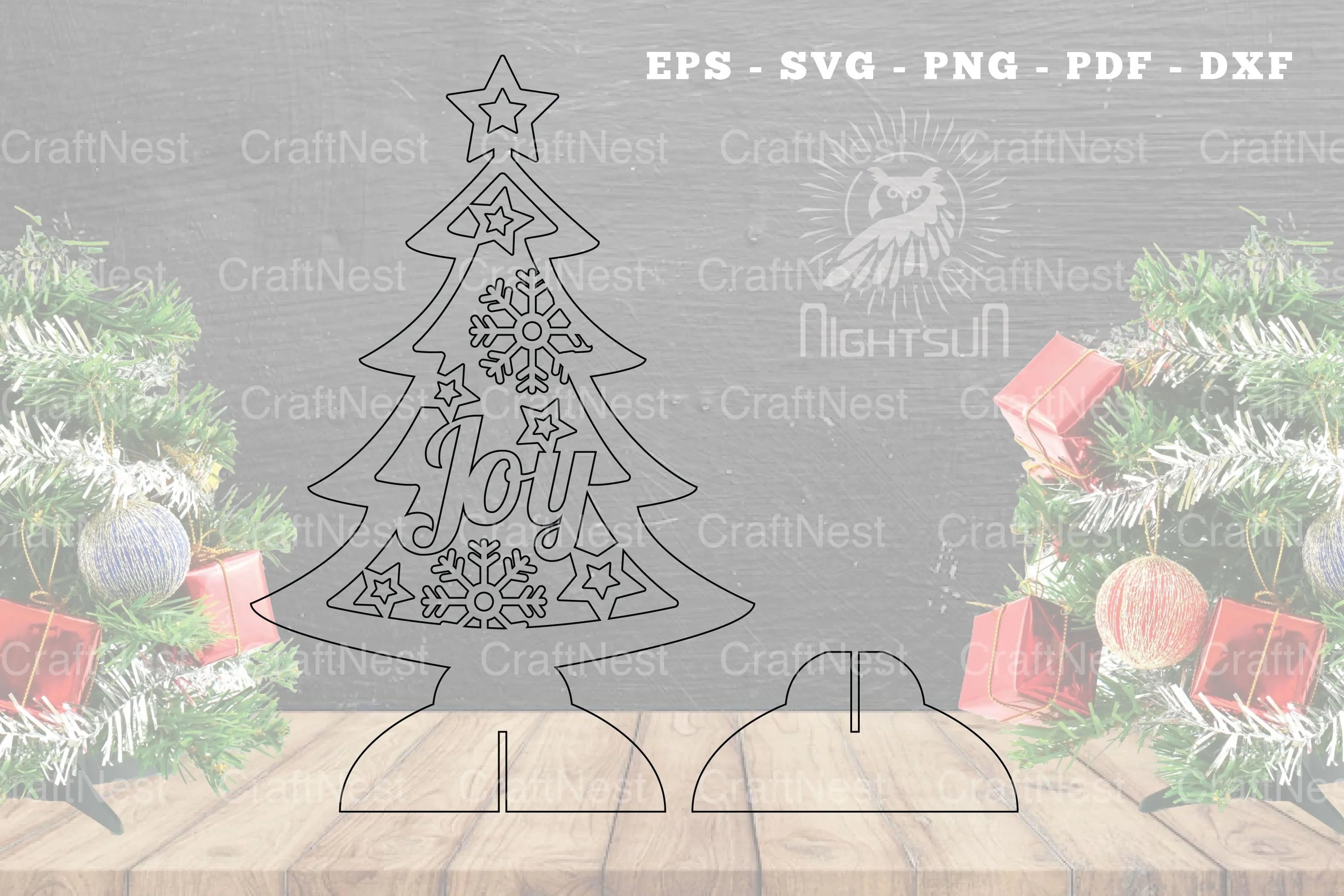 Christmas Tree Laser Cut Decoration Clipart Bundle - CraftNest - Digital Crafting and Art