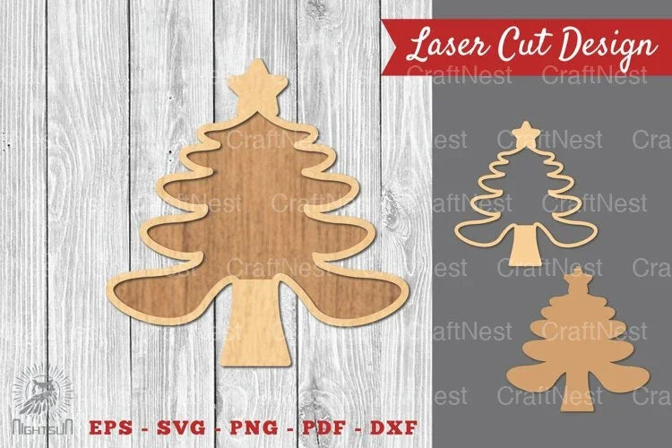 Christmas Tree Laser Cut Decoration Clipart Bundle - CraftNest - Digital Crafting and Art