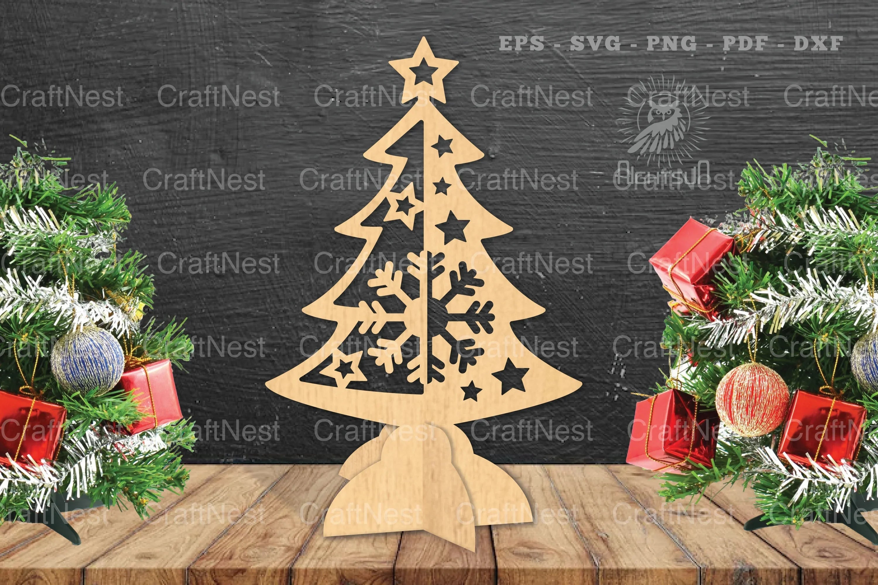 Christmas Tree Laser Cut Decoration Clipart Bundle - CraftNest - Digital Crafting and Art