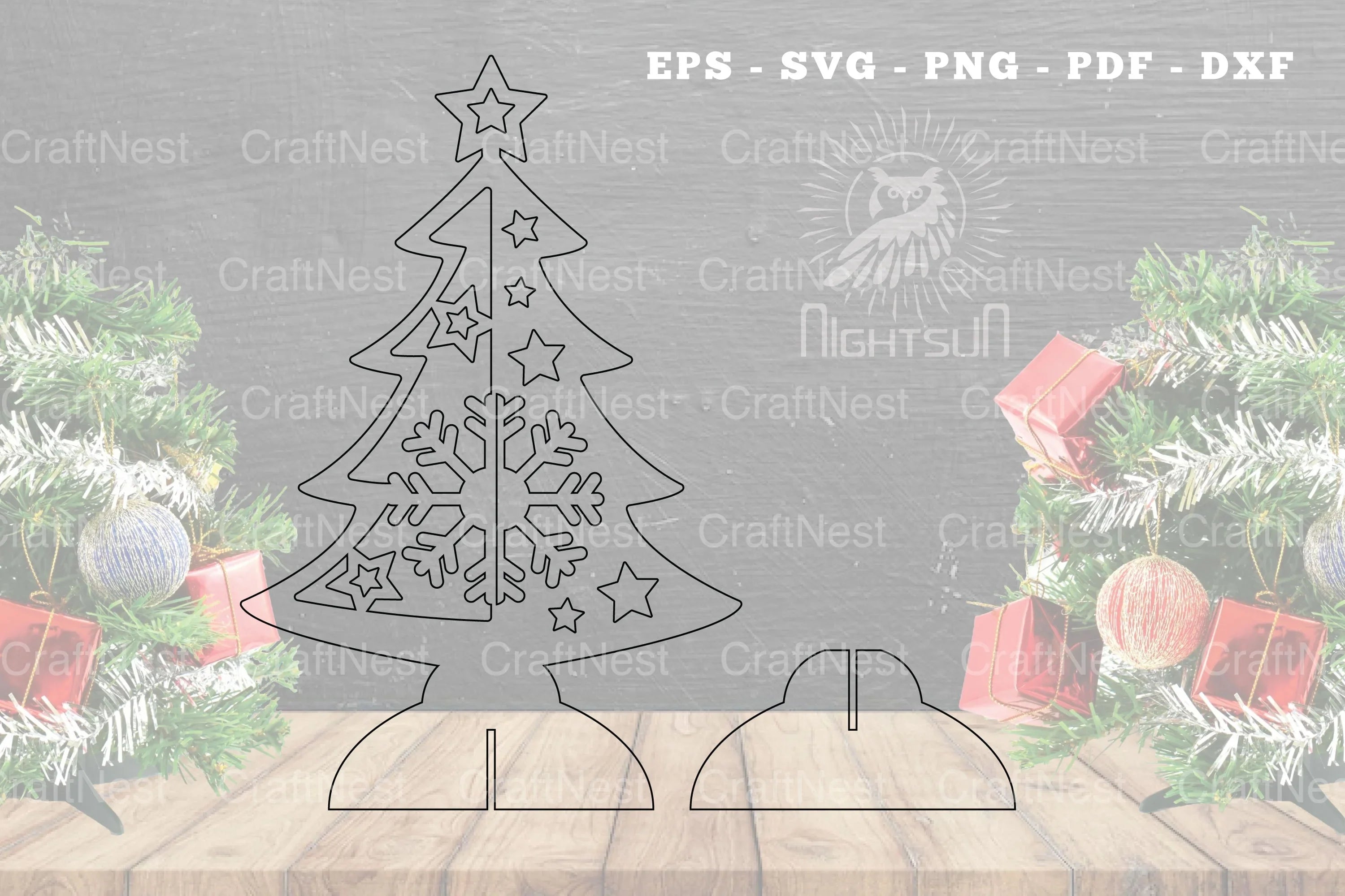 Christmas Tree Laser Cut Decoration Clipart Bundle - CraftNest - Digital Crafting and Art