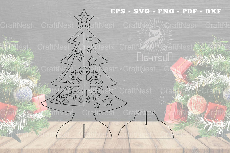 Christmas Tree Laser Cut Decoration Clipart Bundle - CraftNest - Digital Crafting and Art