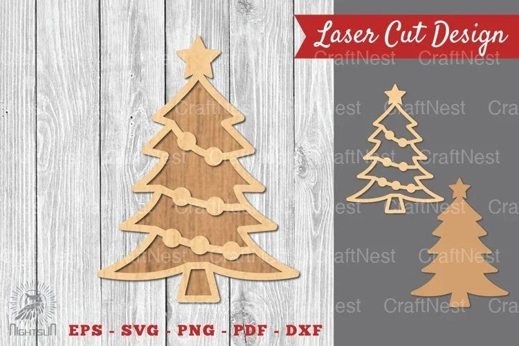 Christmas Tree Laser Cut Decoration SVG Bundle - CraftNest - Digital Crafting and Art