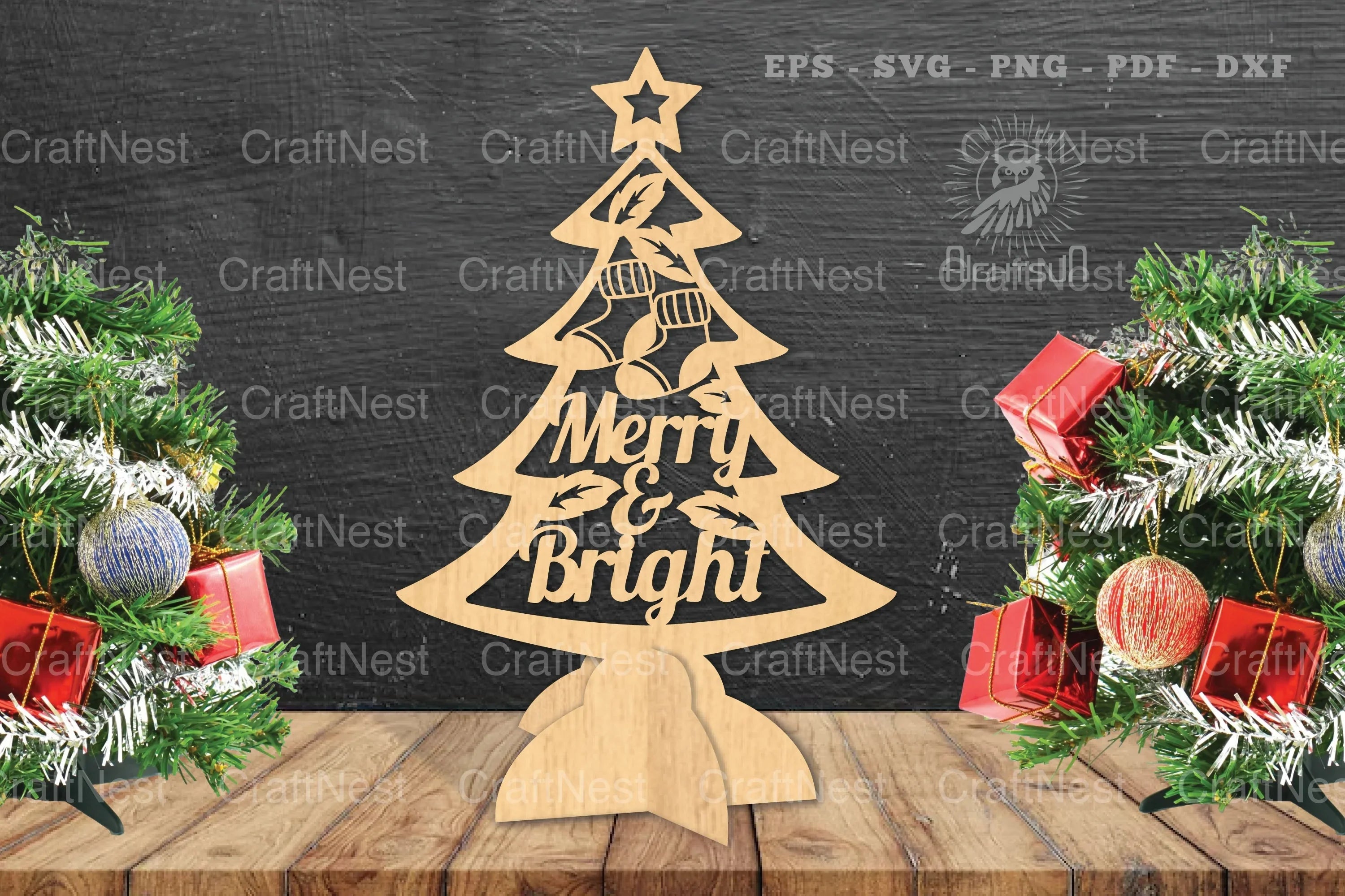 Christmas Tree Laser Cut Decoration Clipart Bundle - CraftNest - Digital Crafting and Art