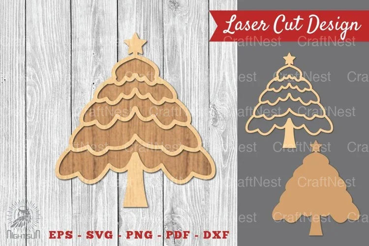 Christmas Tree Laser Cut Decoration Clipart Bundle - CraftNest - Digital Crafting and Art