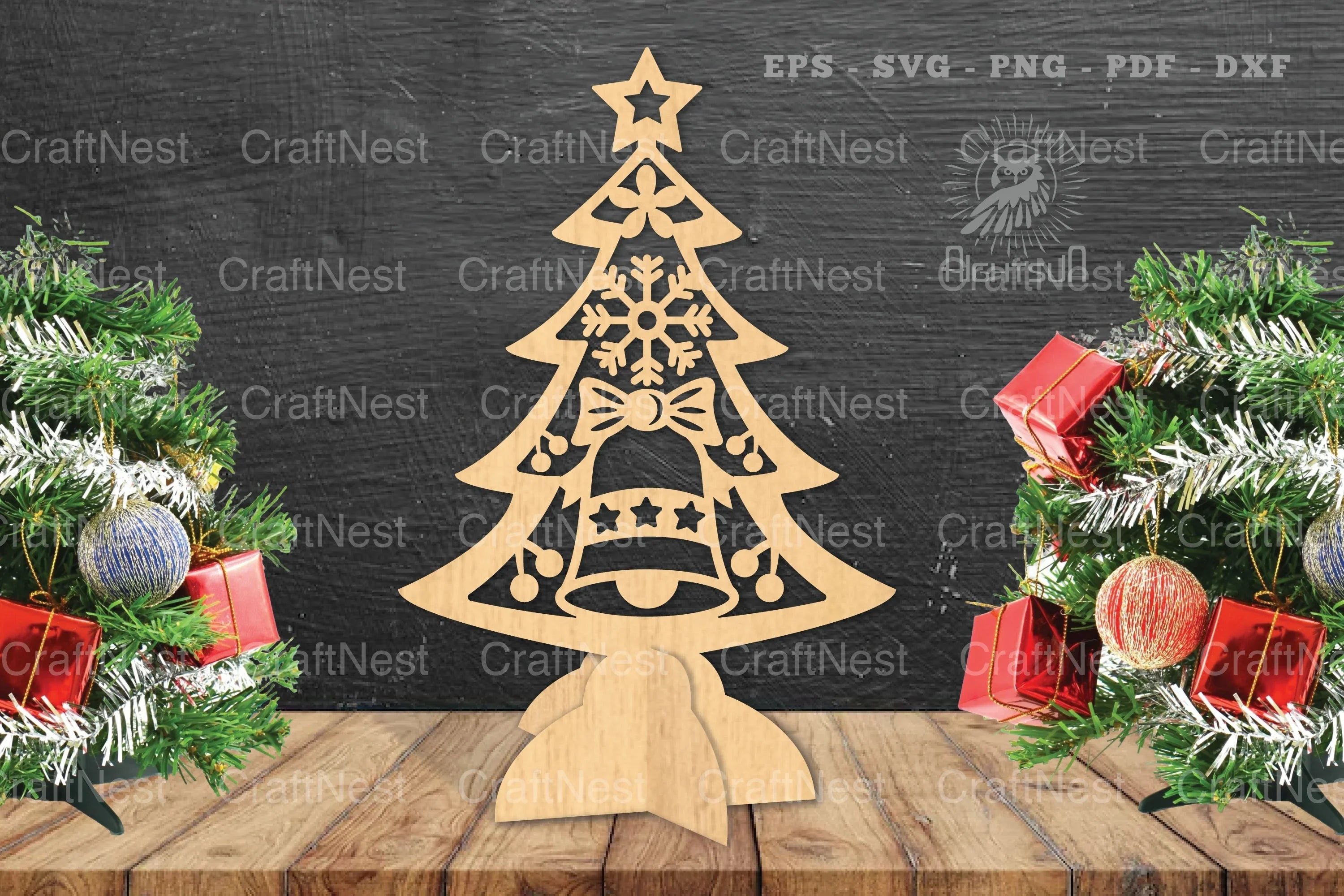 Christmas Tree Laser Cut Decoration Clipart Bundle - CraftNest - Digital Crafting and Art