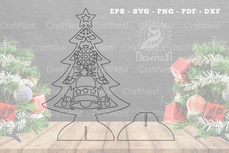 Christmas Tree Laser Cut Decoration Clipart Bundle - CraftNest - Digital Crafting and Art