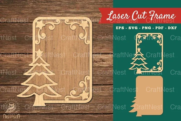 Christmas Tree Laser Cut Frame Clipart Bundle - CraftNest - Digital Crafting and Art