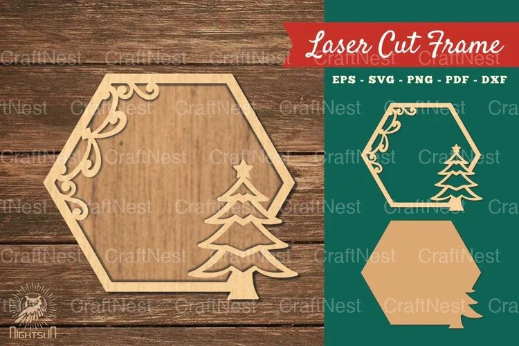 Christmas Tree Laser Cut Frame Clipart Bundle - CraftNest - Digital Crafting and Art