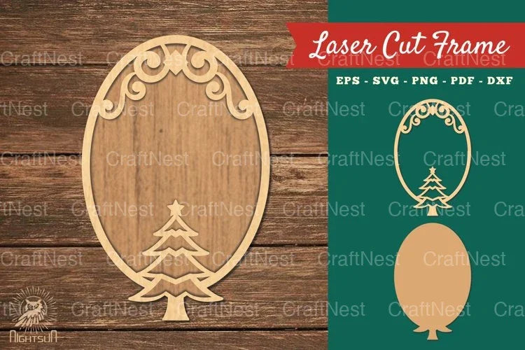 Christmas Tree Laser Cut Frame Clipart Bundle - CraftNest - Digital Crafting and Art