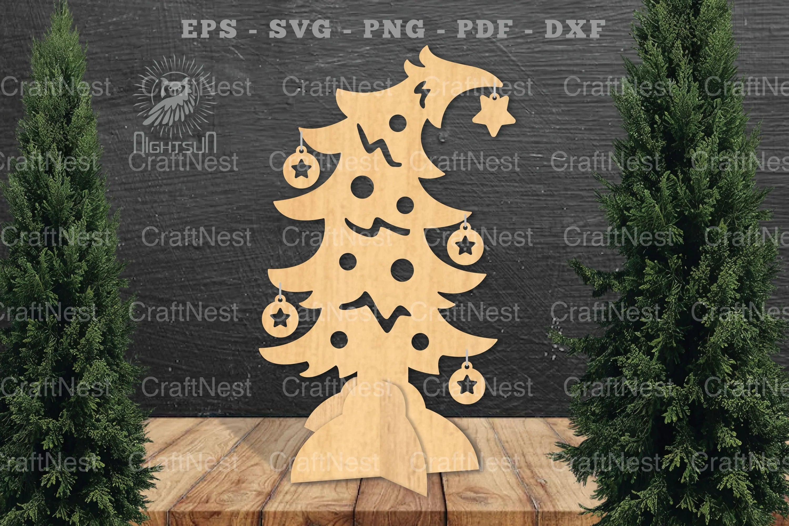 Christmas Tree Laser Cut Home Decor Clipart Bundle - CraftNest - Digital Crafting and Art