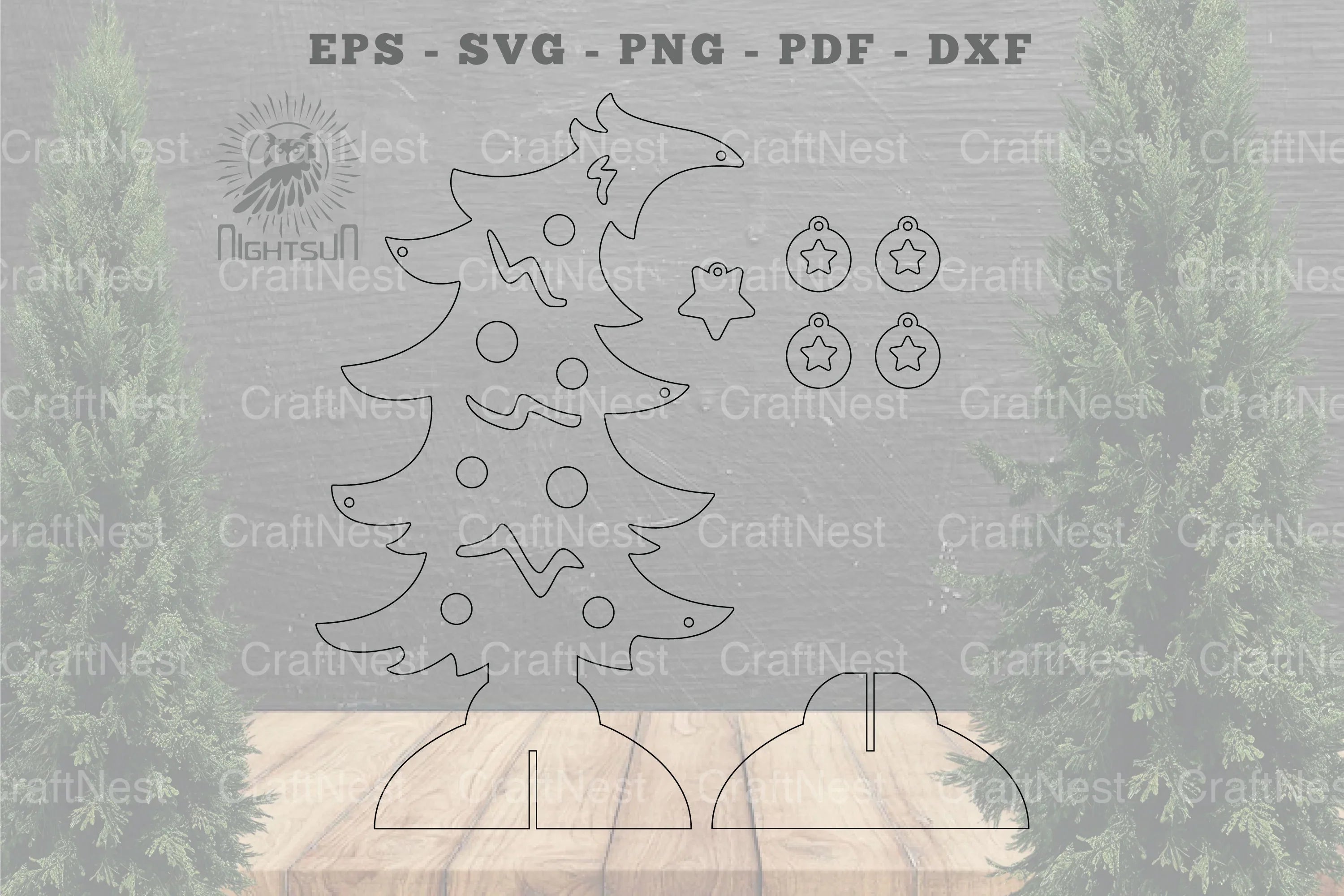 Christmas Tree Laser Cut Home Decor Clipart Bundle - CraftNest - Digital Crafting and Art