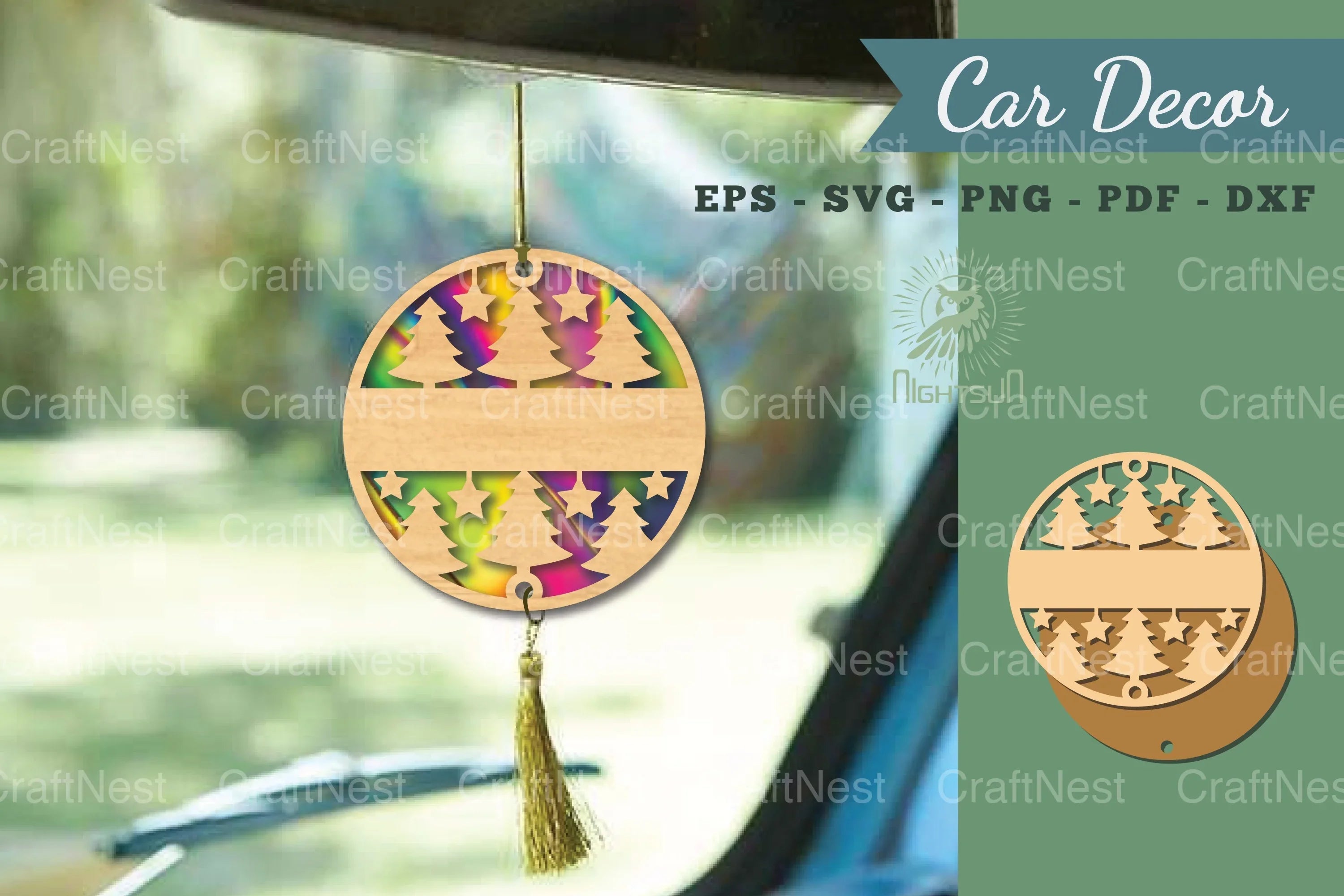 Christmas Tree Laser Cut Car Decoration Clipart Bundle - CraftNest - Digital Crafting and Art
