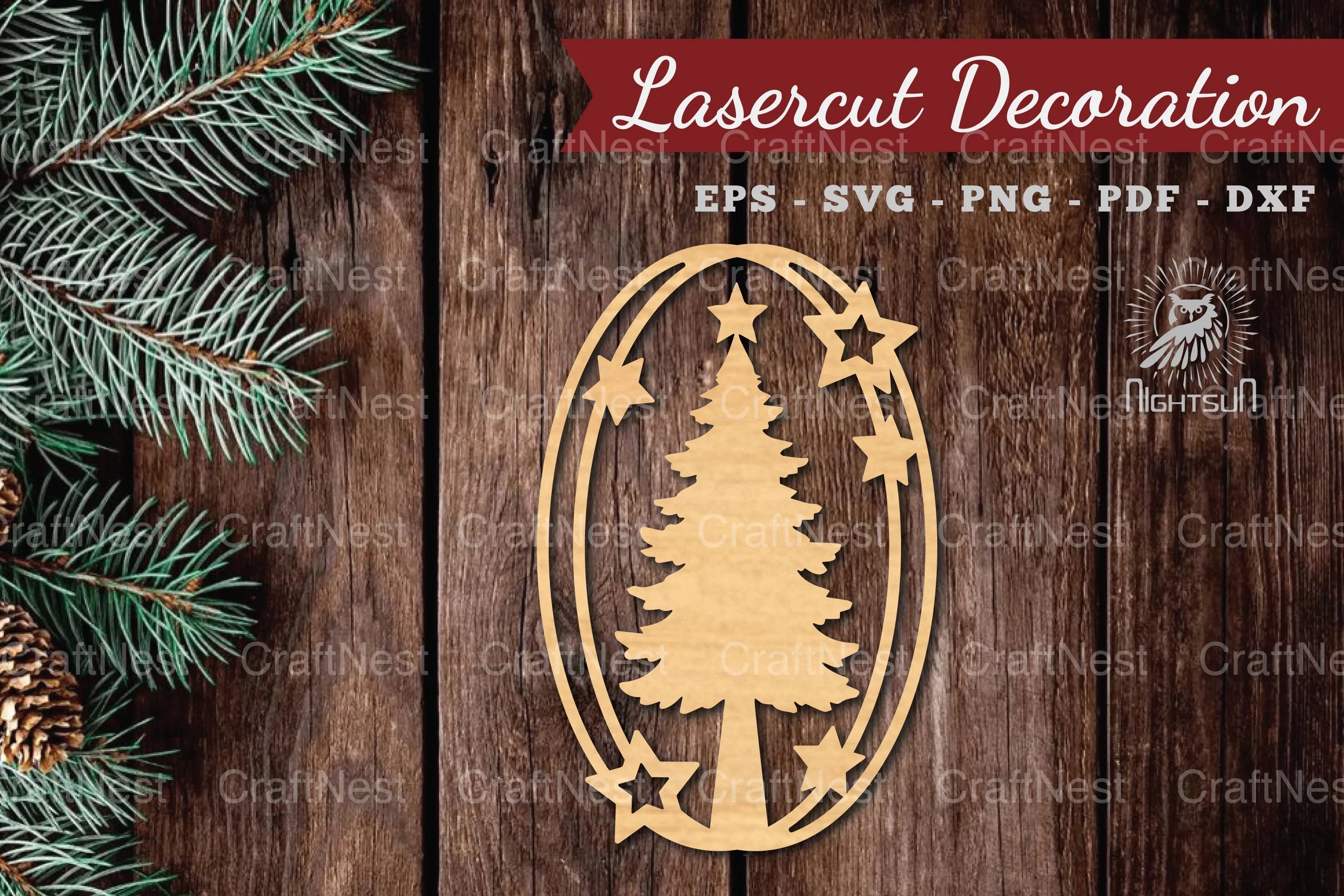 Christmas Tree Laser Cut Decoration Clipart Bundle - CraftNest - Digital Crafting and Art