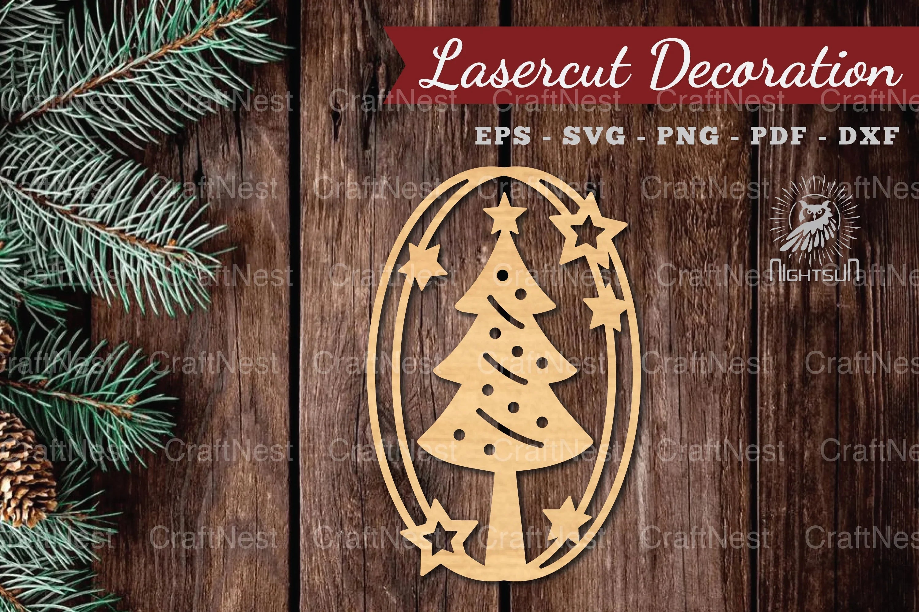 Christmas Tree Laser Cut Decoration Clipart Bundle - CraftNest - Digital Crafting and Art