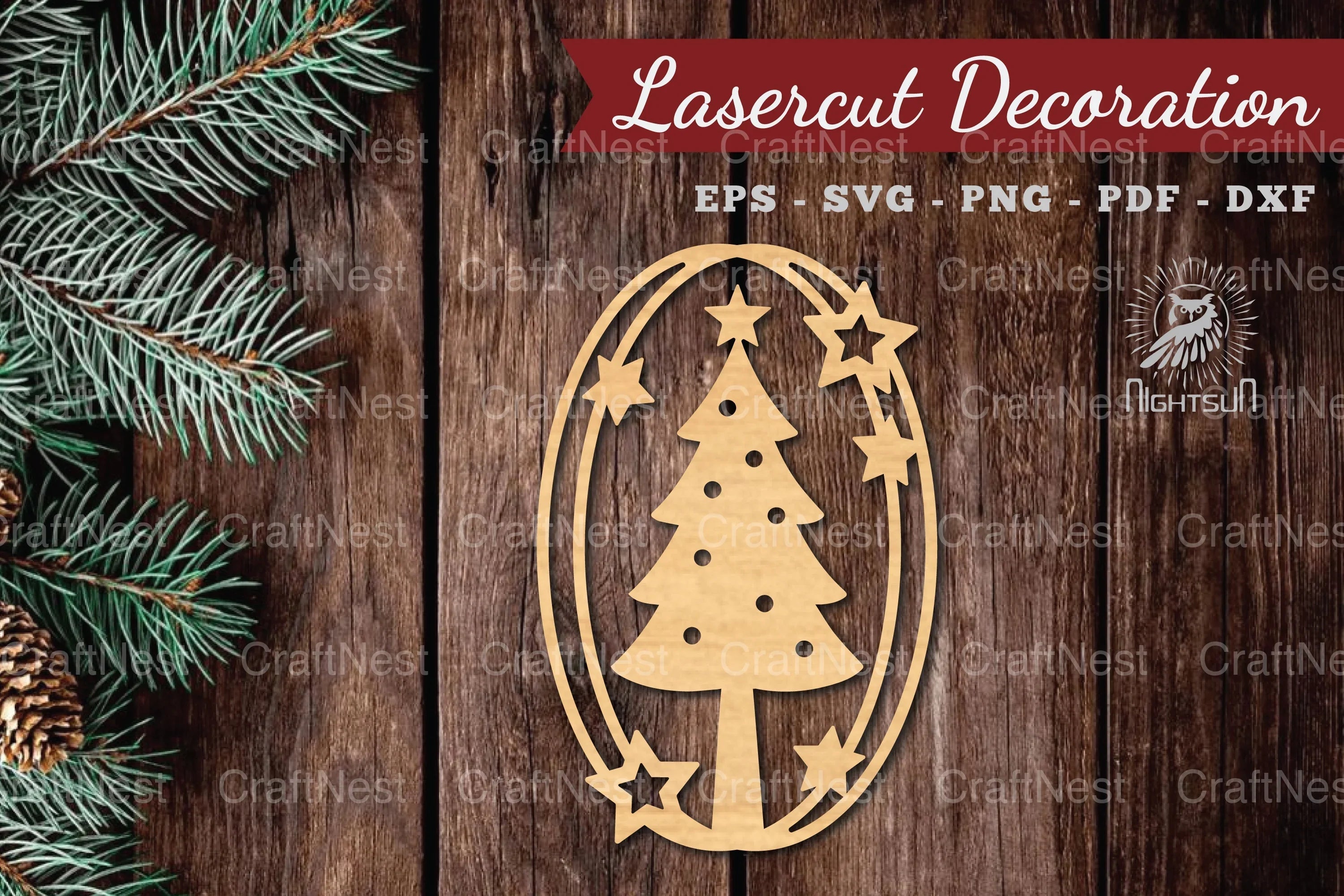Christmas Tree Laser Cut Decoration Clipart Bundle - CraftNest - Digital Crafting and Art