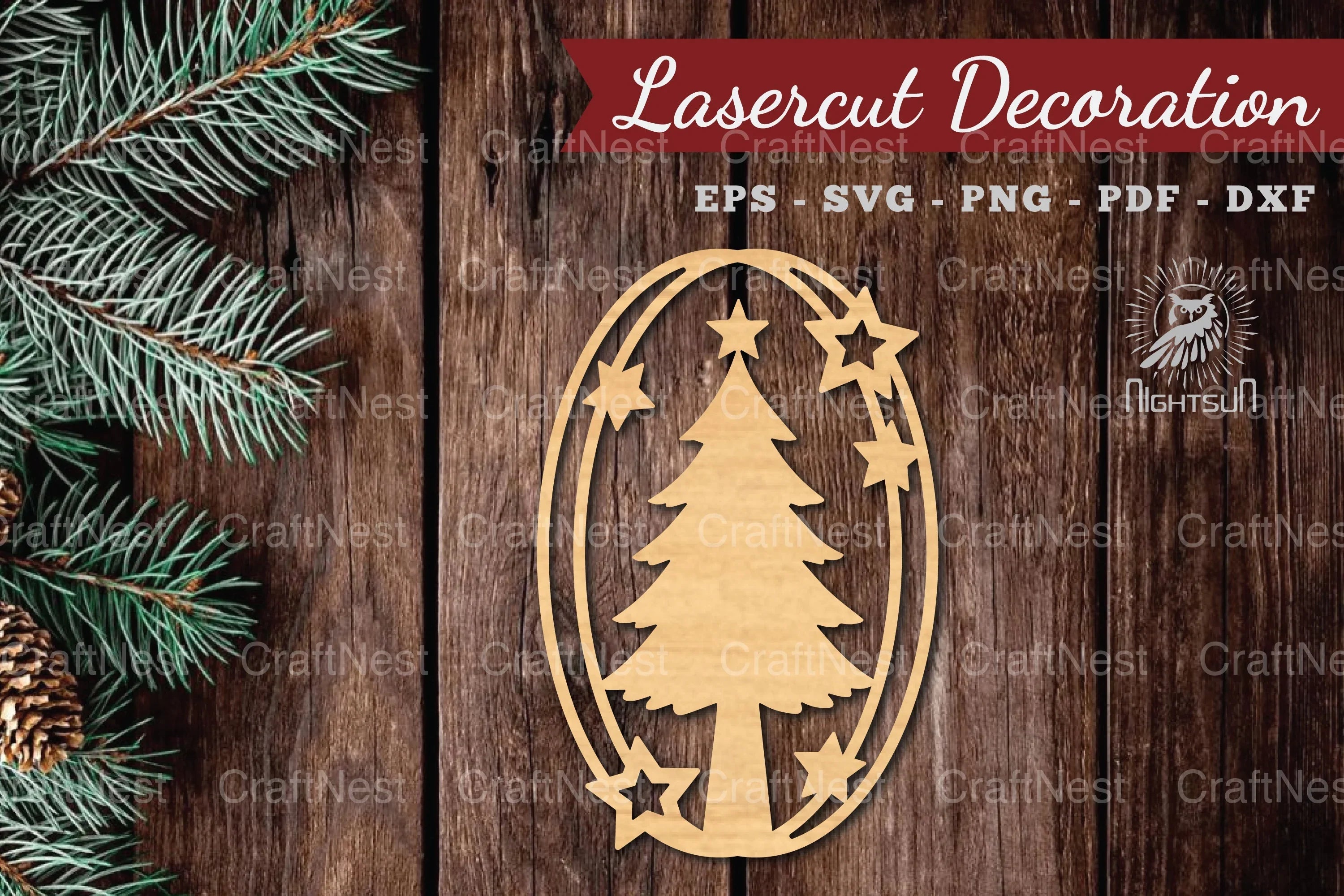 Christmas Tree Laser Cut Decoration Clipart Bundle - CraftNest - Digital Crafting and Art
